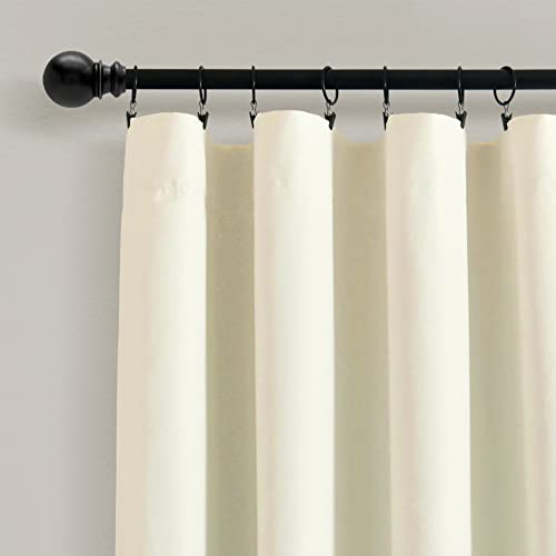Lush Decor Allison Ruffle 100 Blackout Window Curtain Single 40 W x 84 L Ivory Cream Blackout Curtains for Bedroom or Nursery Coquette Curtains - Image 3