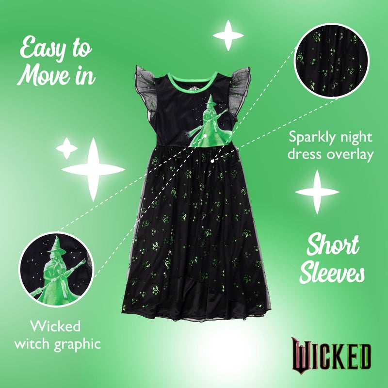 Wicked Girls' Fantasy Gown Nightgown, ELPHABA SILHOUETTE, 4T - Image 3