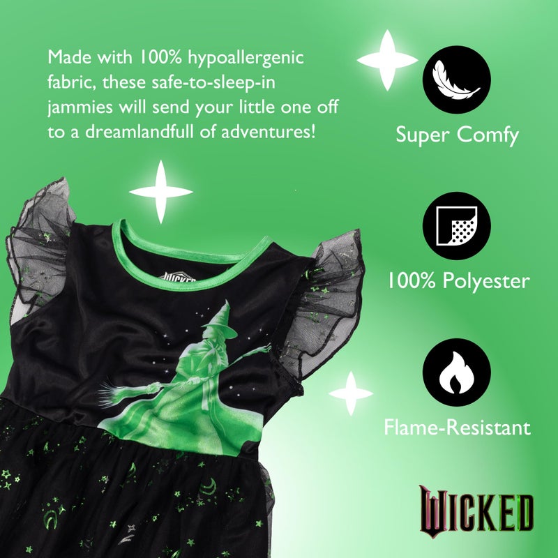 Wicked Girls' Fantasy Gown Nightgown, ELPHABA SILHOUETTE, 4T - Image 2