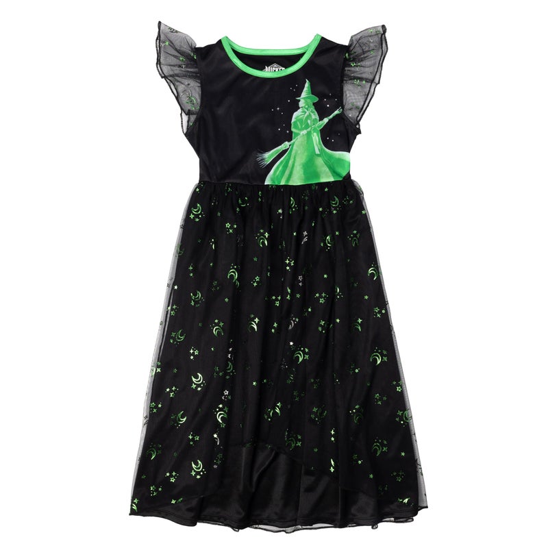 Wicked Girls' Fantasy Gown Nightgown, ELPHABA SILHOUETTE, 4T - Image 1
