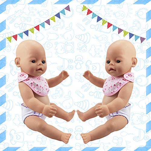 DC-BEAUTIFUL 4 Pcs Diapers, Underwear and 2 Pcs Bibs for 14-18 Inch Baby Dolls, Suitable for Infant Baby Girls Boys - Image 3