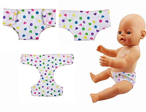 DC-BEAUTIFUL 4 Pcs Diapers, Underwear and 2 Pcs Bibs for 14-18 Inch Baby Dolls, Suitable for Infant Baby Girls Boys - Image 2