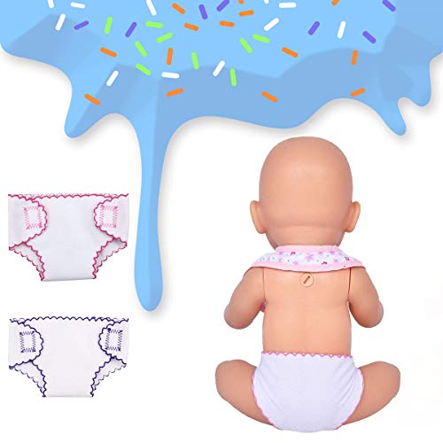 DC-BEAUTIFUL 4 Pcs Diapers, Underwear and 2 Pcs Bibs for 14-18 Inch Baby Dolls, Suitable for Infant Baby Girls Boys - Image 4