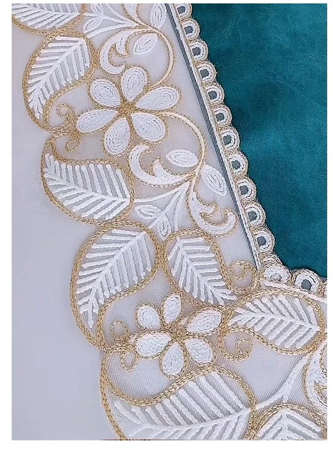 Luxury Waterproof Oil-proof No-wash PVC Lace Table Runner For Decoration Green - Image 3