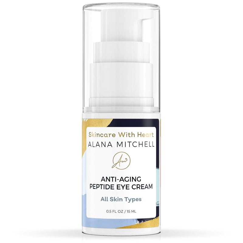 Alana Mitchell AntiAging Peptide Under Eye Cream  Peptide Eye Cream for Hydrated  Firm Skin  Under Eye Cream for Dark Circles and Puffiness  Anti Aging Eye Cream for Crows Feet  Fine Lines 05 oz15 ml