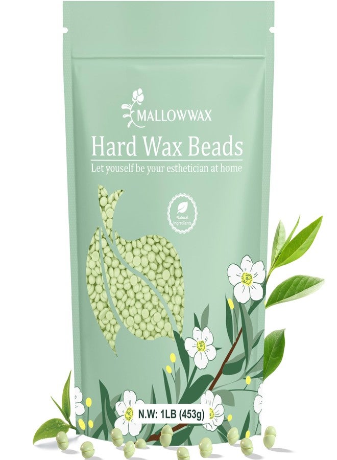Mallowwax Hard Wax Beads - Wax for Sensitive Skin Hair Removal - Tea Tree Wax Beads for Face, Underarms, Bikini, Legs - Image 1