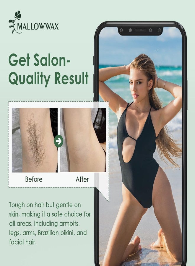 Mallowwax Hard Wax Beads - Wax for Sensitive Skin Hair Removal - Tea Tree Wax Beads for Face, Underarms, Bikini, Legs - Image 4