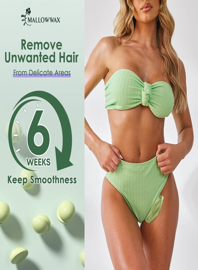 Mallowwax Hard Wax Beads - Wax for Sensitive Skin Hair Removal - Tea Tree Wax Beads for Face, Underarms, Bikini, Legs - Image 5