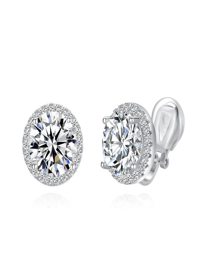 YOQUCOL Bright 10mm Cubic Zirconia Clip On Earrings Crystal Round Non Pierced Stud For Women - Image 1