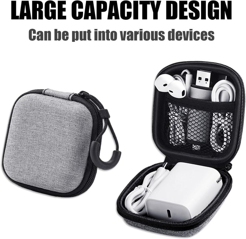 TERRIFI 3 Pcs Portable Hard Shell Headphone Case for Over-Ear Headphones, Shockproof and Water-Resistant Travel Storage Box for Earbuds, Cables, Keys, Memory Cards, and Small Electronic Accessories (Gray) - Image 3