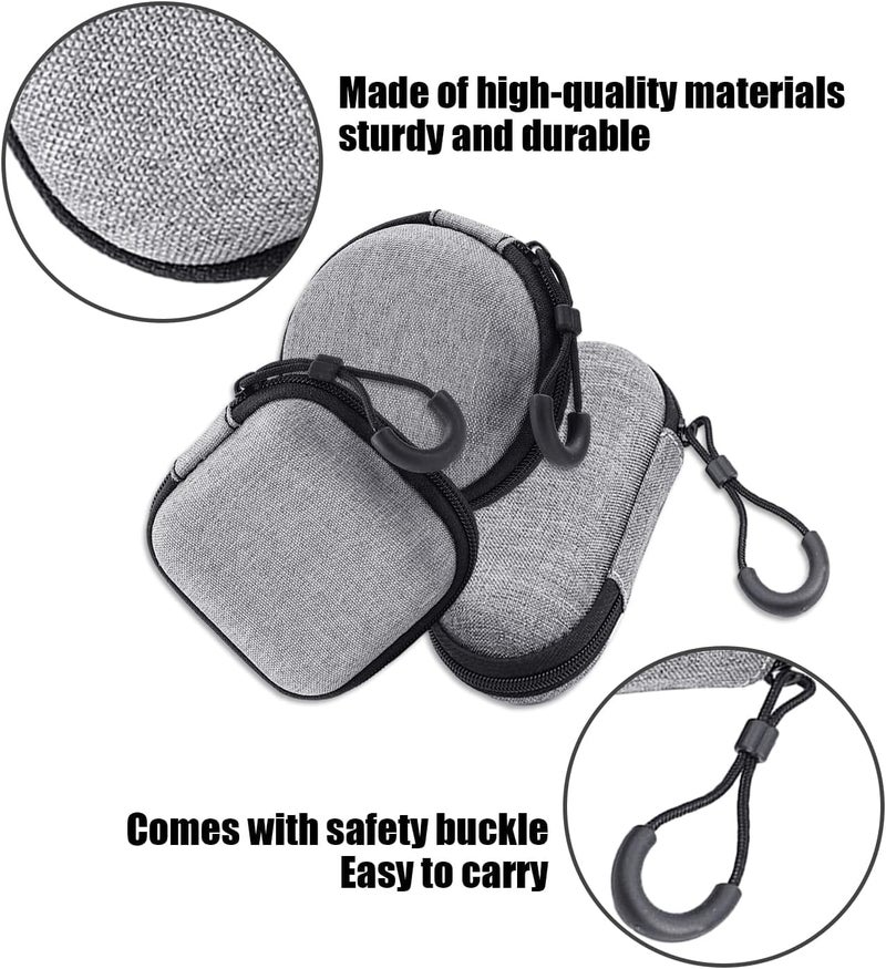 TERRIFI 3 Pcs Portable Hard Shell Headphone Case for Over-Ear Headphones, Shockproof and Water-Resistant Travel Storage Box for Earbuds, Cables, Keys, Memory Cards, and Small Electronic Accessories (Gray) - Image 2