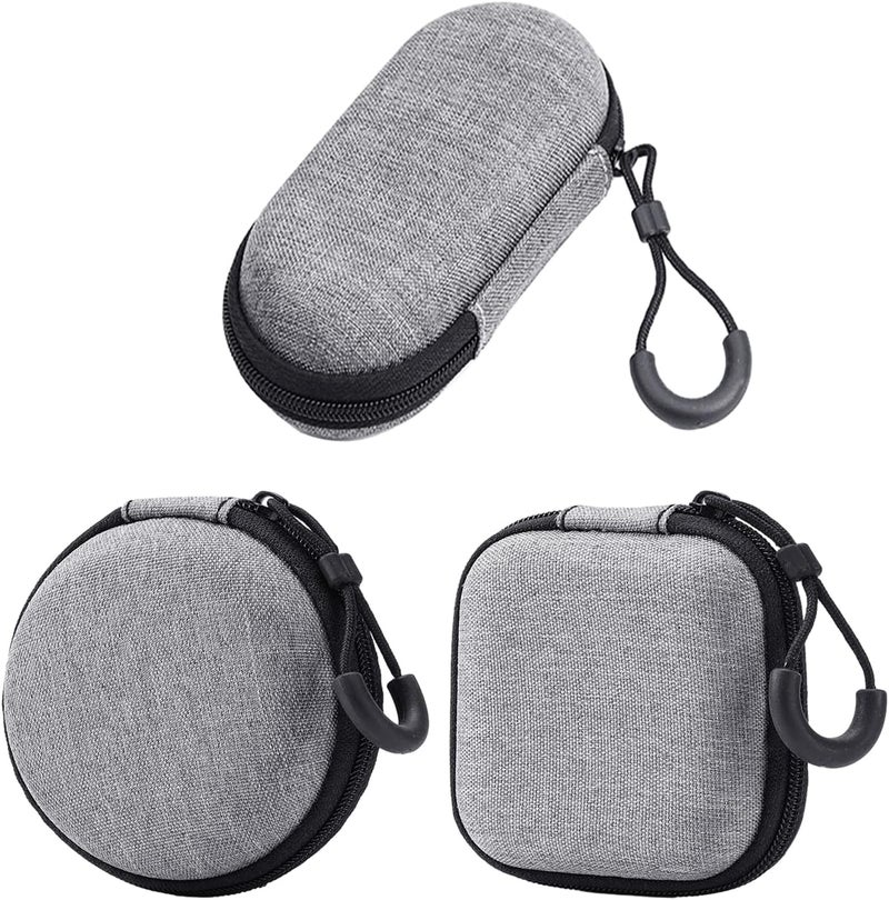 TERRIFI 3 Pcs Portable Hard Shell Headphone Case for Over-Ear Headphones, Shockproof and Water-Resistant Travel Storage Box for Earbuds, Cables, Keys, Memory Cards, and Small Electronic Accessories (Gray) - Image 1