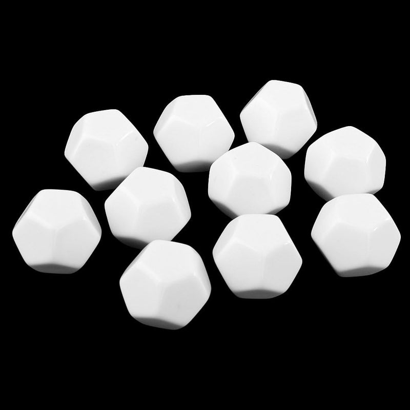 klarako 10 Pieces 16mm Blank D12 Dice Die Educational Counting Cubes for Parents&Teachers  White - Image 5