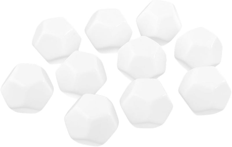 klarako 10 Pieces 16mm Blank D12 Dice Die Educational Counting Cubes for Parents&Teachers  White - Image 3