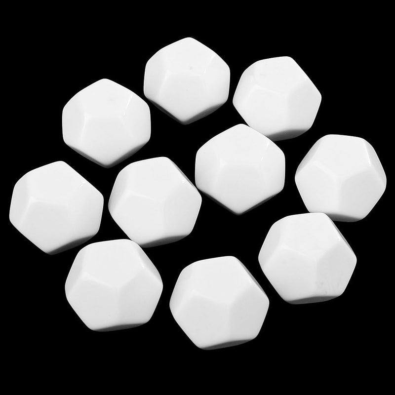 klarako 10 Pieces 16mm Blank D12 Dice Die Educational Counting Cubes for Parents&Teachers  White - Image 2