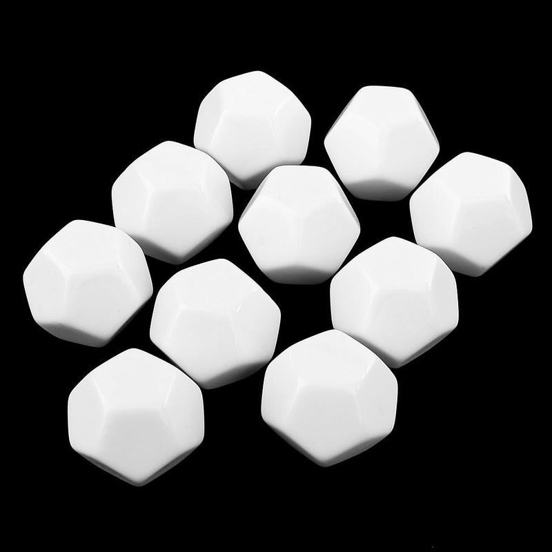 klarako 10 Pieces 16mm Blank D12 Dice Die Educational Counting Cubes for Parents&Teachers  White - Image 4