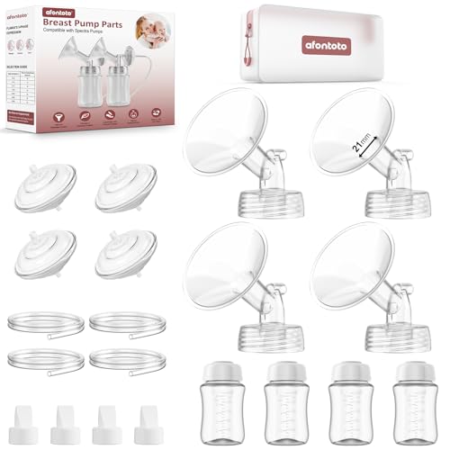 afontoto Pump Parts Compatible with Spectra S1/S2/9 Plus Breastpump, 4 Set Replacement Parts for Spectra Include 21mm Flange,Duckbill Valve,Backflow Protector,Tube,Bottle, Not Original Spectra S2 Accessories - Image 1