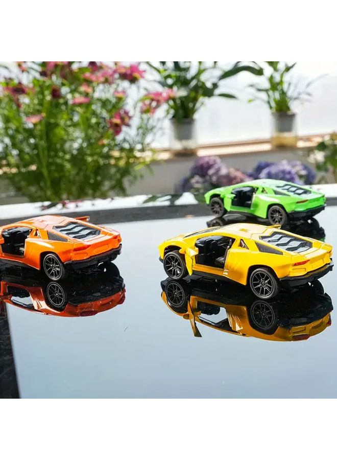Lamborghini Orange Alloy Supercar Toy 1 42 Scale Pull Back Car For Kids Gift - Image 4