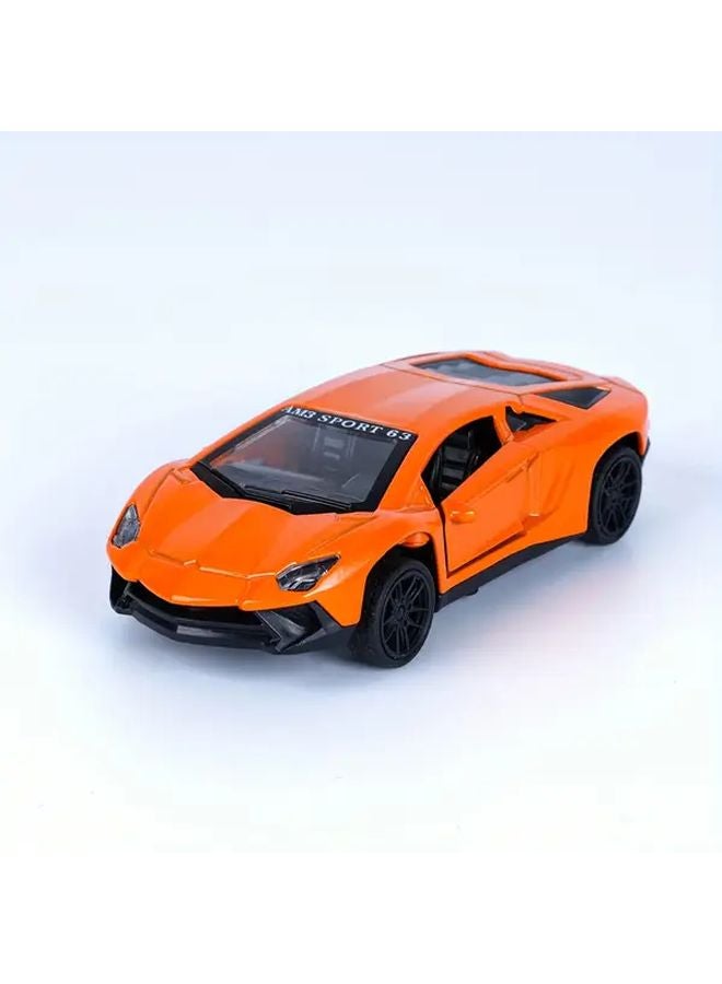 Lamborghini Orange Alloy Supercar Toy 1 42 Scale Pull Back Car For Kids Gift - Image 1