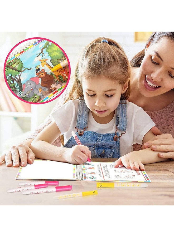 Chocozone Reusable Magic Water Book for Girls with 4 Pages Colouring Book for Kids Creativity Toys for 5 Years Old - Image 4