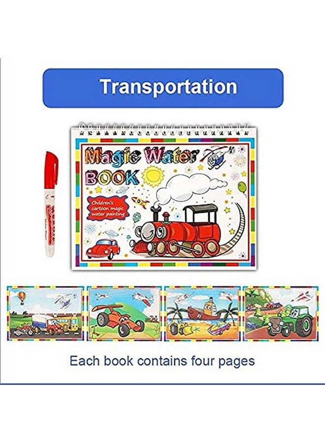 Chocozone Reusable Magic Water Book for Girls with 4 Pages Colouring Book for Kids Creativity Toys for 5 Years Old - Image 2