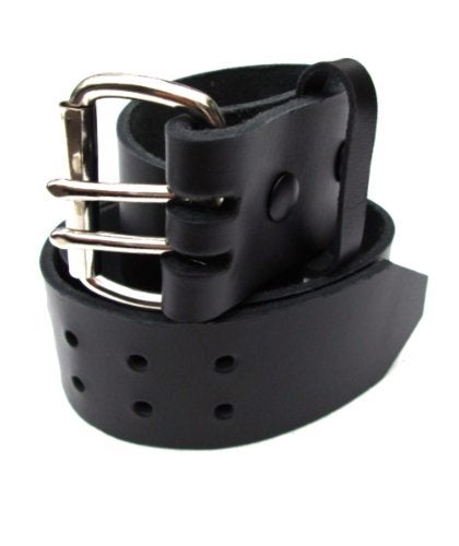 Dangerous Threads Mens Heavy Duty Black Leather Belt 2" Wide (32) - Image 4