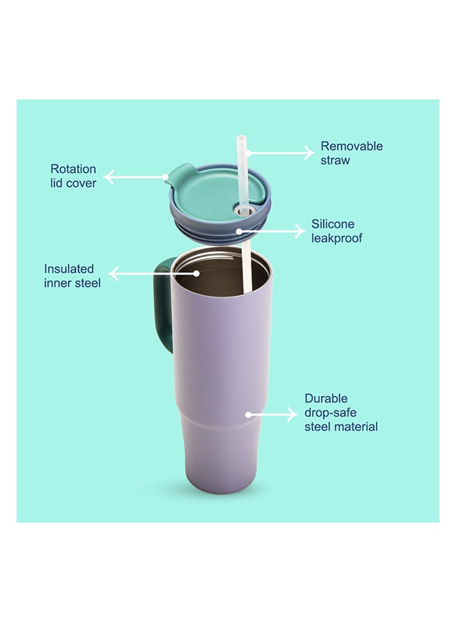 Eazy Kids - Personalized Insulated Travel Tumbler, 900ml Light Purple - Image 4