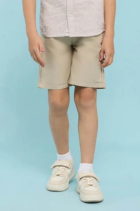 أر أند بي Solid Shorts with Drawstring Waist