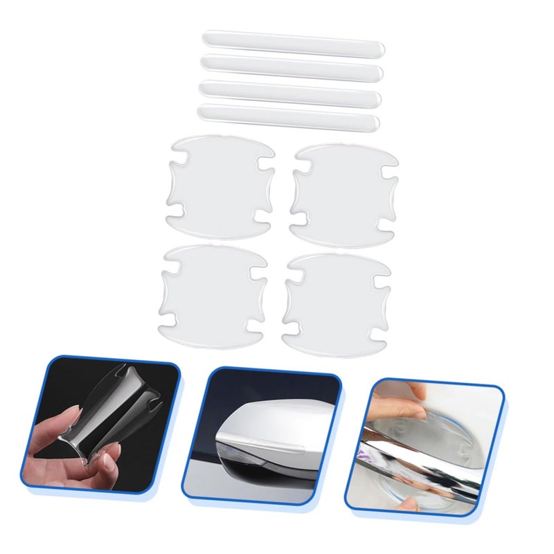 Epoxy Car Door Handle Scratch Protector Sticker 4PCS Black - Image 4