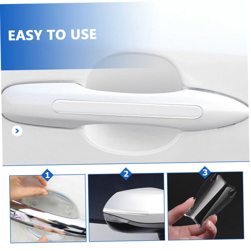 Epoxy Car Door Handle Scratch Protector Sticker 4PCS Black - Image 5
