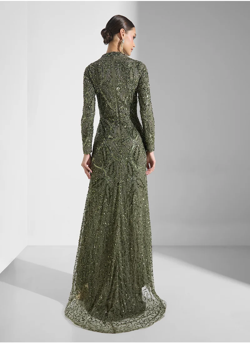 ماري Modest Embellished Sequin Maxi Dress