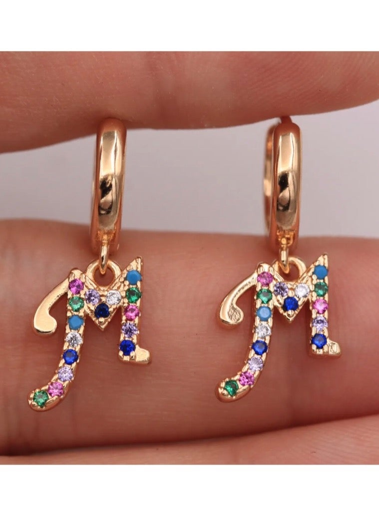 Dangle Charms Elegant & High Quality 18k Gold Plated Earrings For Women - Image 2