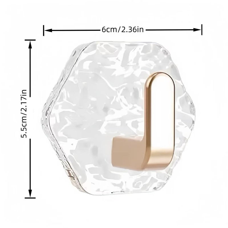 Lightweight Acrylic Adhesive Hook, Hexagonal Wave Design, No Drill, 5-10kg Capacity - Image 4