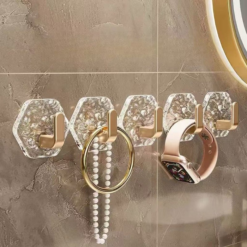 Lightweight Acrylic Adhesive Hook, Hexagonal Wave Design, No Drill, 5-10kg Capacity - Image 2