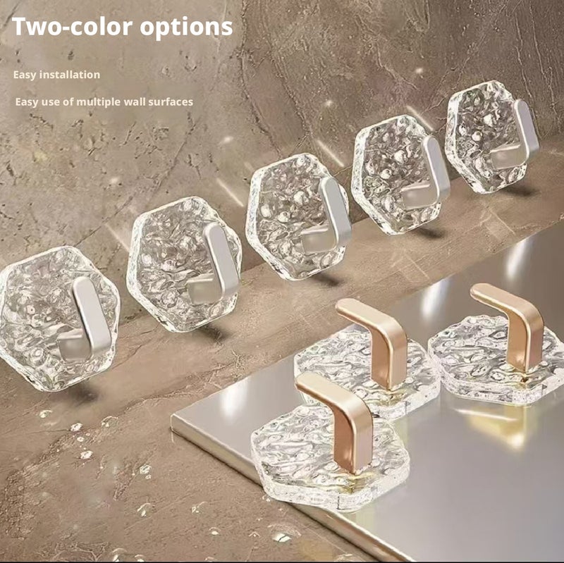 Lightweight Acrylic Adhesive Hook, Hexagonal Wave Design, No Drill, 5-10kg Capacity - Image 1