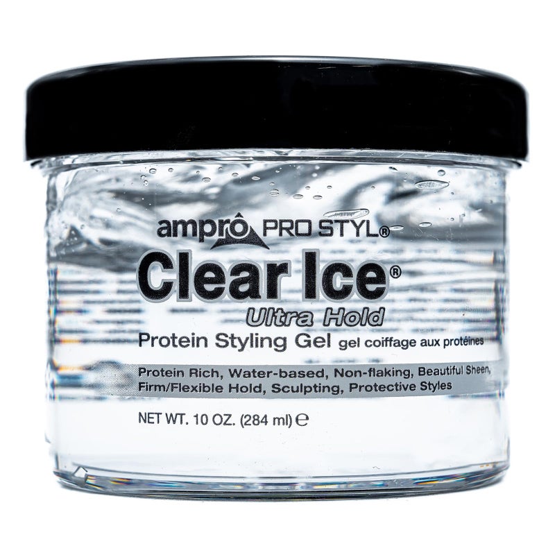 AmPro Pro Styl Clear Ice Styling Gel - Protects and Strengthens Your Strands - Non-Flaking, Alcohol Free, Vegan Formula - Flexible, Touchable Hold for All Hair Types - 10 oz - Image 1