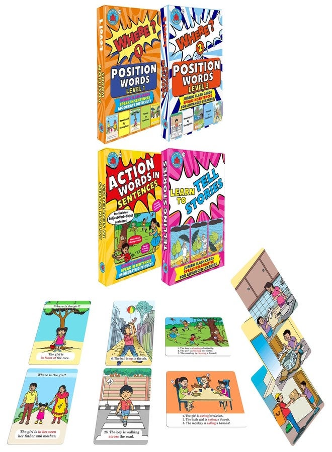 Brainy Bug Resources 120 Flashcards with App-Enabled Audio | Vocabulary, Grammar, Sentence Length and Narrative Building | Audio in English, Hindi, Telugu, Punjabi, Kannada, Tamil - Image 1