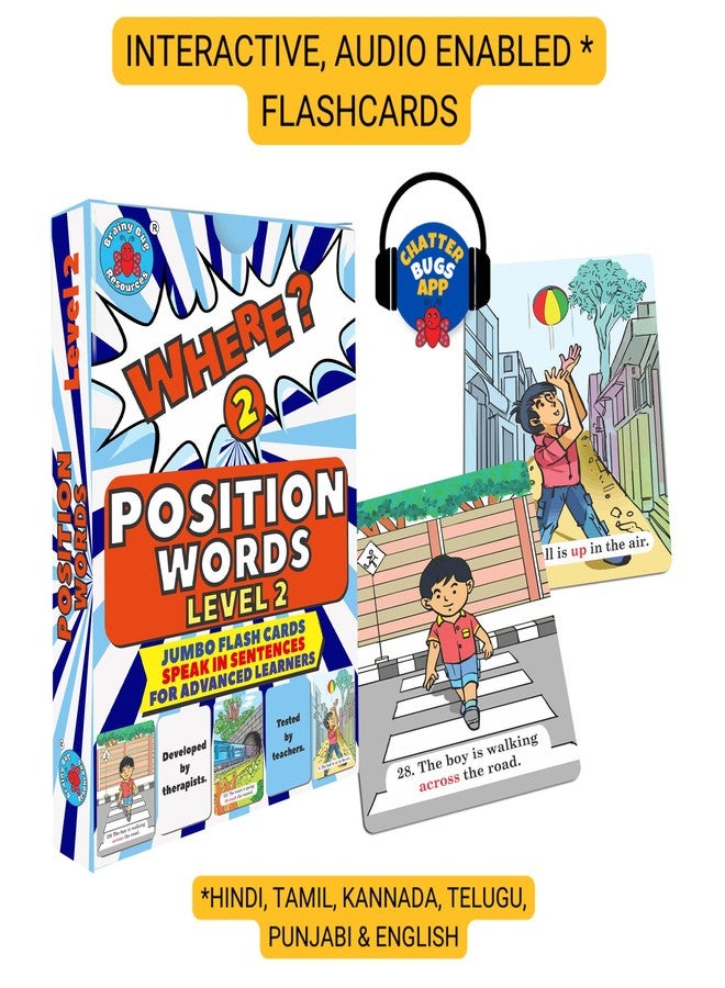 Brainy Bug Resources 120 Flashcards with App-Enabled Audio | Vocabulary, Grammar, Sentence Length and Narrative Building | Audio in English, Hindi, Telugu, Punjabi, Kannada, Tamil - Image 4