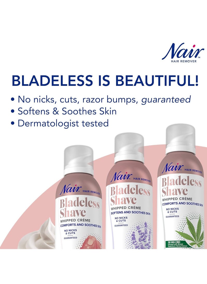 Nair Hair Remover Bladeless Shave Whipped Crème, Painless Hair Removal, 5 Oz Can