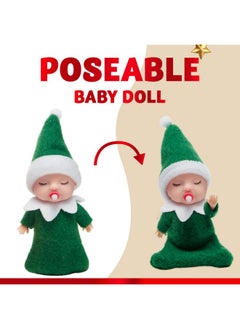 JOYIN Christmas 2Pcs Tiny Elf Doll With 1 Red And 1 Green Elf Doll With Teat,Holiday Decoration Accessories Tiny Gift For Girls Boys Kids Adults  - Image 4