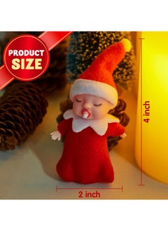 JOYIN Christmas 2Pcs Tiny Elf Doll With 1 Red And 1 Green Elf Doll With Teat,Holiday Decoration Accessories Tiny Gift For Girls Boys Kids Adults  - Image 5
