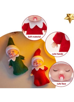 JOYIN Christmas 2Pcs Tiny Elf Doll With 1 Red And 1 Green Elf Doll With Teat,Holiday Decoration Accessories Tiny Gift For Girls Boys Kids Adults  - Image 3