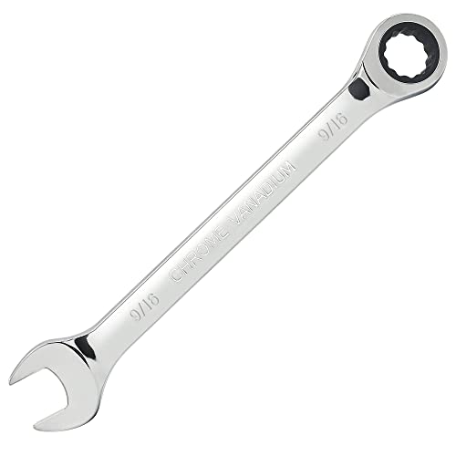 FOCMKEAS 9/16 Inch Ratcheting Combination Wrench SAE 72 Teeth 12 Point Ratchet Box Ended and Open End Spanner Tools for Tight Space, Heat-Treated CR-V - Image 1