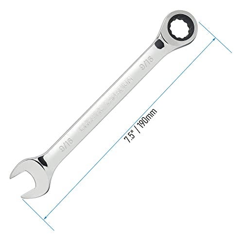 FOCMKEAS 9/16 Inch Ratcheting Combination Wrench SAE 72 Teeth 12 Point Ratchet Box Ended and Open End Spanner Tools for Tight Space, Heat-Treated CR-V - Image 2