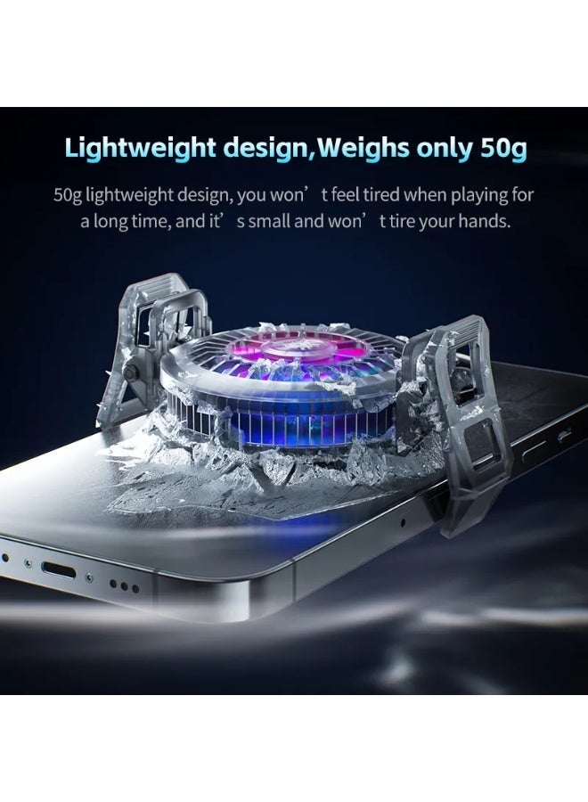 Plextone UF1 Cooling Fan with RGB Lighting Portable Phone Cooler Magnetic Suction RGB Light Mini Semiconductor Cooling Fan for Gaming - Image 2