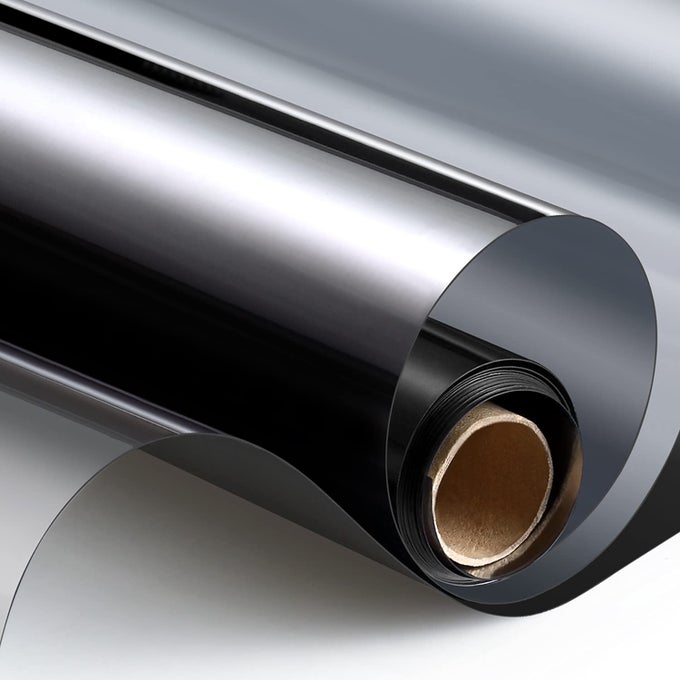 WINDOW TINT FOR HOME ONE WAY DAYTIME PRIVACY WINDOW FILM HEAT CONTROL SUN BLOCKING ANTI UV NONADHESIVE STATIC CLING REFLECTIVE MIRROR GLASS FILM FOR HOME OFFICE BLACK SILVER 175 INCH X 65 FEET