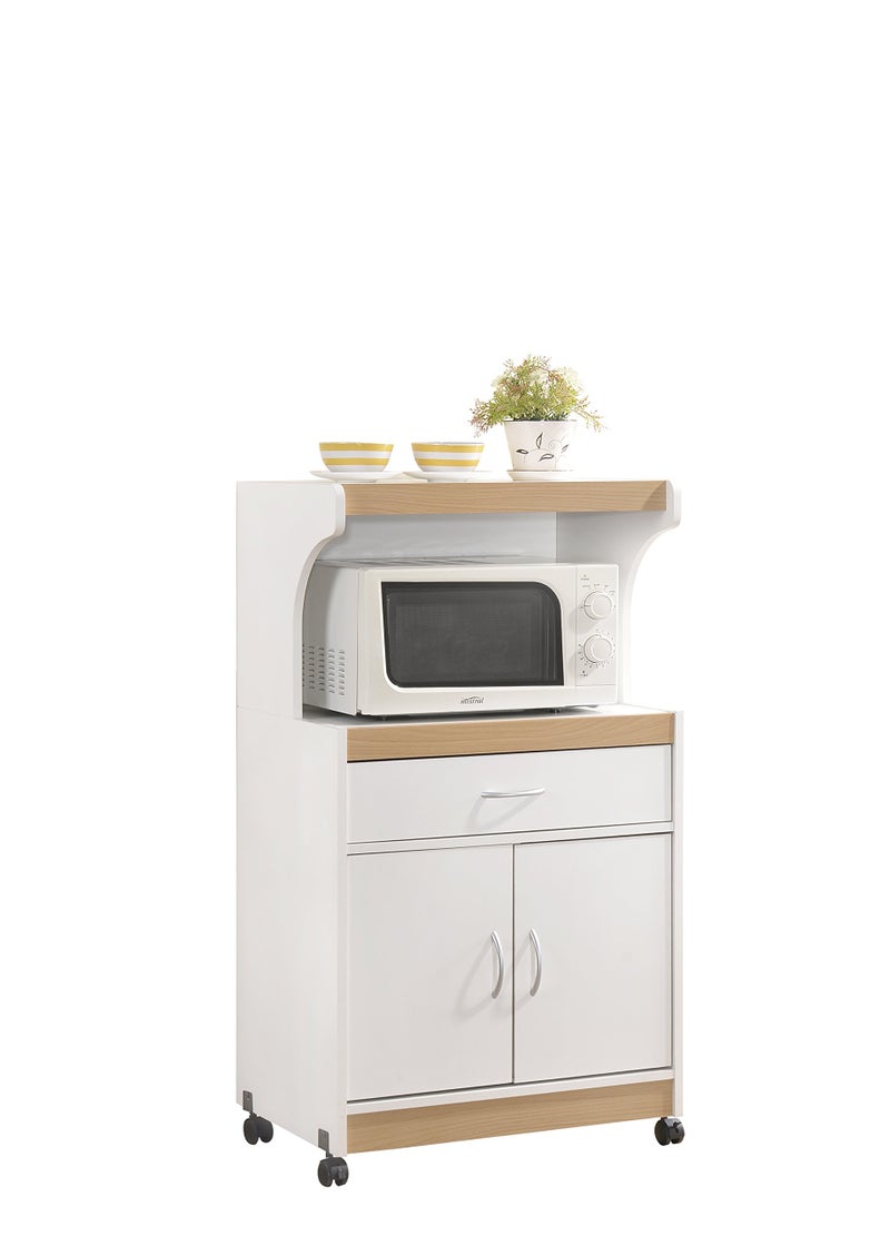 HODEDAH IMPORT عربة مطبخ هوديدة للاستيراد باللون الأبيض للميكروويف