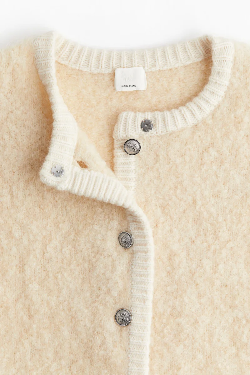 H&M Wool-blend bouclé cardigan