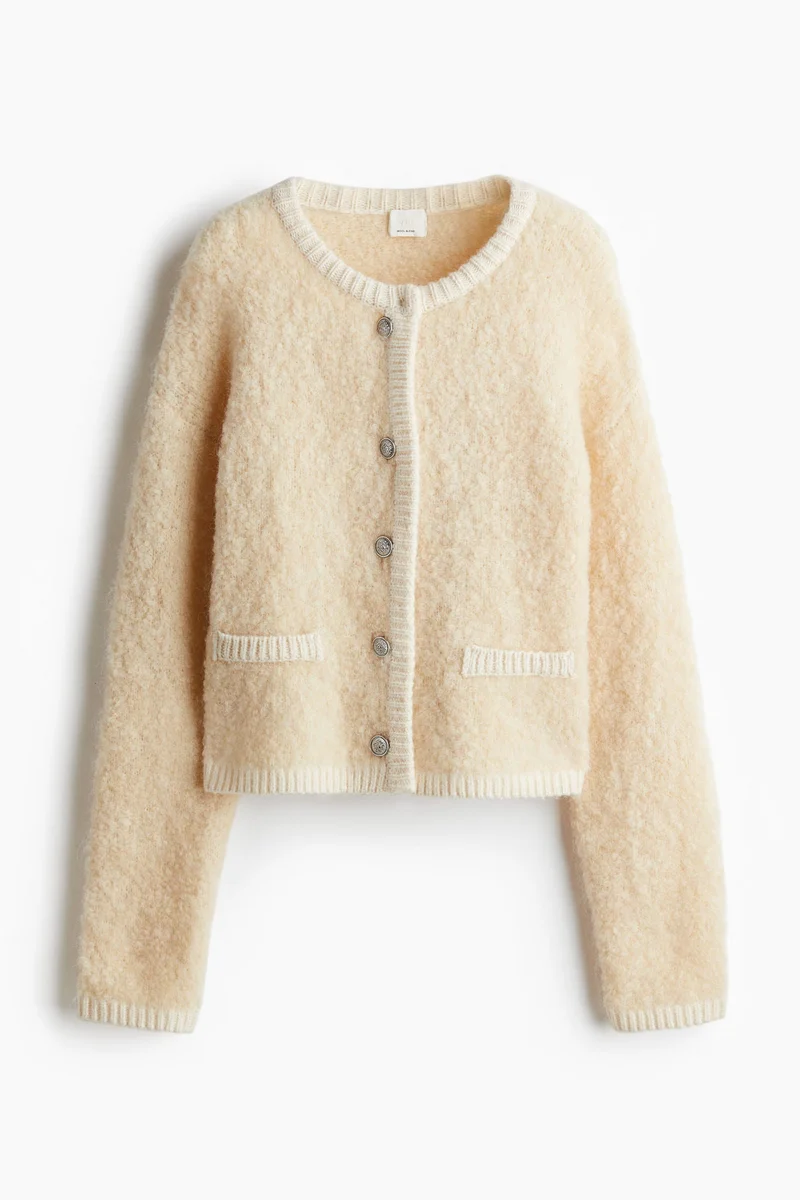 H&M Wool-blend bouclé cardigan