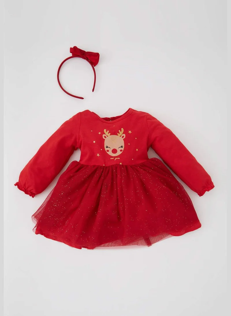 DeFacto New Year 2 Pack BabyGirl Bike Neck Long Sleeve Dress